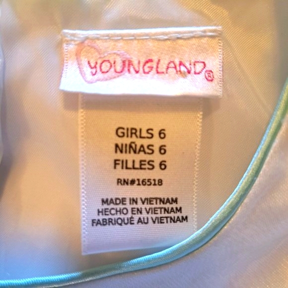 Youngland White Floral Tulle Sleeveless Party Flower Girl Spring Easter Size 6 - Picture 5 of 6